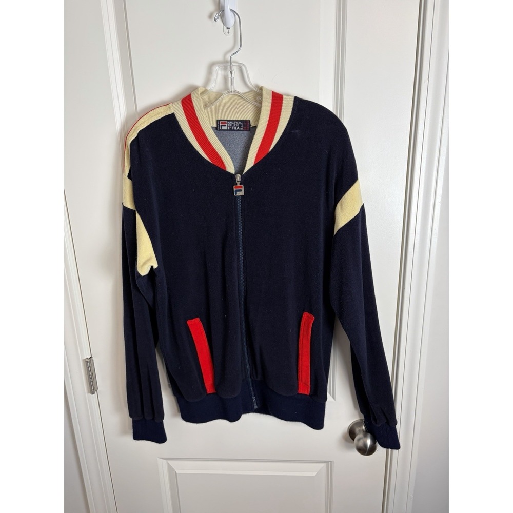 Vintage FILA Bjorn Borg Style Wool Blend Tennis Track Jacket Made In Italy, Us42